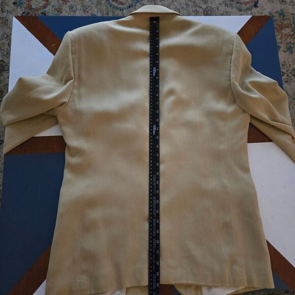 Cezar Del‎ Prado Mens Beige 100% Silk Blazer Jacket Size 40R Herringbone Summer - Picture 14 of 16